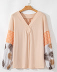 Alora Palm Leaves Polka Dot Loose Blouse