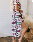 Western Aztec T-Shirt Maxi Dress