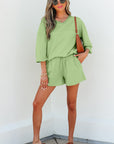 Emmeline Loose V Neck Half Sleeve Tee and Shorts