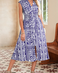 Floral Smocked Waist Sleeveless Midi Dress