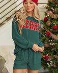 MERRY Long Sleeve Top and Shorts Set