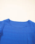 Textured Ruffle Sleeve Top