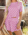 Checker T-Shirt and Skort Set
