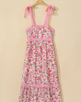 Floral Lace Empire Waist Maxi Dress