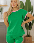 Araceli Two Tone Textured Tee and Shorts Set