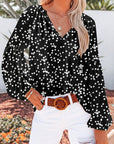 Floral V-Neck Long Sleeve Top