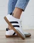 Willa Striped Lace-up Flat Sneakers