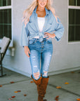 Amanda Roll Tab Sleeve Ribbed Cording Shacket