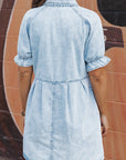 Denim Mineral Wash Buttoned Dress