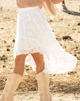 Melany Ruffled High-low Hem Midi Skirt