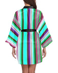 Turquoise Serape Women's Lounge Kimono Robe