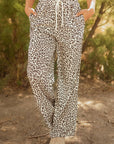 Mabel Leopard Drawstring Elastic Waistband Loose Pants