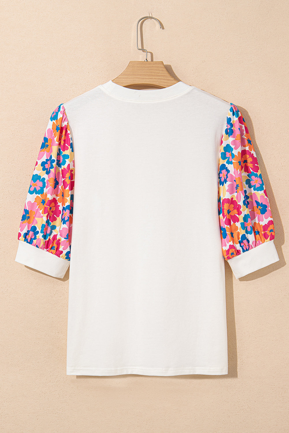 Floral Patchwork Puff Sleeve Blouse