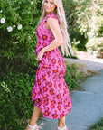 Adalee Retro Ruffled Sleeve Maxi Dress