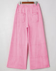 Mineral Wash Reverse Seam Drawstring Elastic Waist Pants