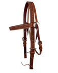 Mahogany Leather Basket Stamped Headstall