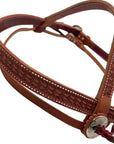 Mahogany Leather Basket Stamped Headstall