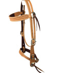 Basket Stamped Old Style Headstall with Noseband