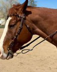 Dark Oil Futurity Headstall with Rawhide Overlay