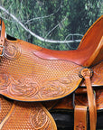 Western Horse Wade Saddle Leather Ranch Roping Beige Hilason