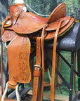 Western Horse Wade Saddle Leather Ranch Roping Beige Hilason