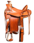 HILASON Western Horse Wade Saddle American Leather Ranch Roping Tan | Hand Tooled & For Horses
