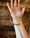 14 inch 3 mm sterling silver pearls choker - with bumblebees beads