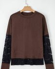 Lace Patchwork Long Sleeve Top
