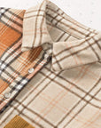 Plaid Colorblock Patchwork Shirt Jacket