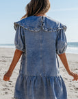 Emory Ruffled Collared Side Pockets Dress