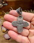 Zia Symbol Pendant with Sonoran Gold Turquoise – Sterling Silver – Native Made by K. Billah – Fits 8mm