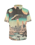 Baha Ranch Retro Pop Western Space Cowboy Polo Shirt