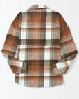 Plaid Flap Chest Pockets Shacket