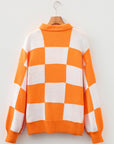 Checker Collared Long Sleeve Sweater
