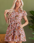 Florence Floral Puff Sleeve Mini Dress