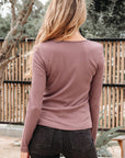 Cora Square Neck Ribbed Fit Long Sleeve Top