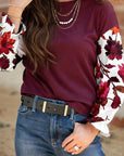 Floral Patchwork Long Sleeve Top