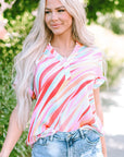 Cali Abstract Short Sleeve Blouse