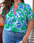 Plus Size Floral Short Sleeve Top