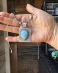 Golden Hill Turquoise Pendant – Navajo Handmade by Ned Nez, Sterling Silver