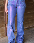 SIGNATURE TROUSER - PURPLE METALLIC WASH