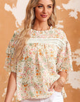 Karsyn Floral Print Wide Ruffle Sleeves Blouse