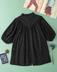 Arielle Embroidered Hollow-out Puff Sleeve Blouse