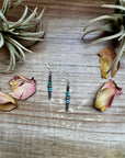 Short Turquoise Rondelle Earrings with Sterling Silver Beads