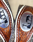 Western Nocona Mens Belt Cowboy Prayer Concho Dark Chocolate 32-46 Ines