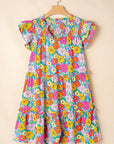 Mara Floral Flutter Sleeve Mini Dress