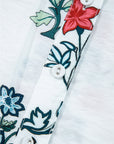 Floral Frilled V-Neck Long Sleeve Buttoned Shirt