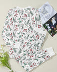 Christmas Holly Thermal Top and Pants Lounge Set