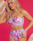 Emmy Floral Halter Neck High Waist Bikini