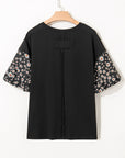 Aileen Floral Puff Sleeve Oversized Top